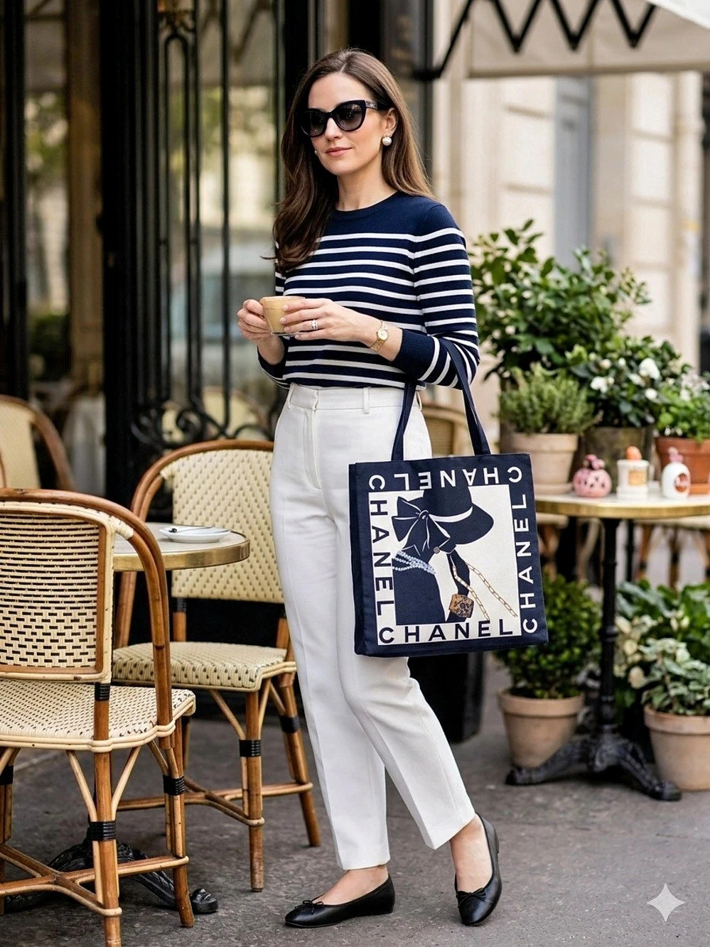 Chanel Beaute VIP Gift Graphic Canvas Tote Bag Black & White